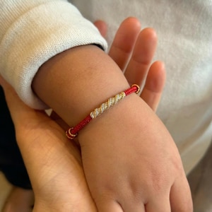 Cordino rosso per neonati, braccialetto portafortuna protettivo per bambini, gioiello regolabile fatto a mano per bambini