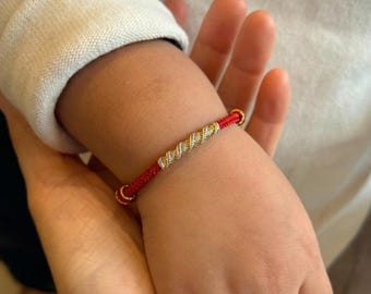 Hilo rojo para bebé, pulsera de nudo de la suerte para la protección del recién nacido, joyería ajustable hecha a mano para niños.