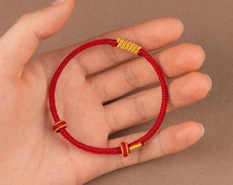 Adjustable Theravada Vajra Knot Bracelet, Hand Woven Buddhist Amulet, Wisdom Awakening Guard Cord,Meditation Gift,Gift Year of the Horse