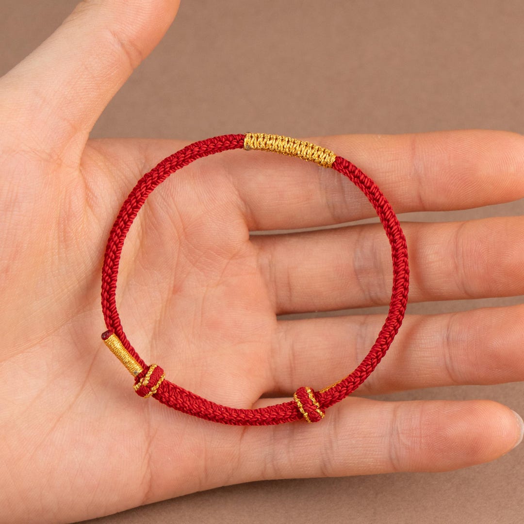 Tibetan Red String Blessing Bracelet, Handmade Buddhist Bracelet ...