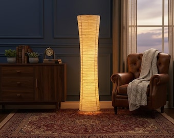 Wabi Sabi Rice Paper Floor Lamp Japanese Style Shoji Standing Lamp Zen Japandi Home Decor Minimalist White Paper Light Living Room