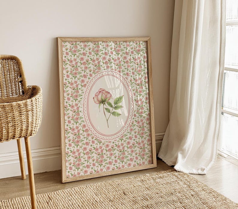 Bunny and Roses Nursery Art Set, Vintage Bunny Gallery Set of 2 ...