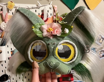 froggy feline therian style cat mask - handmade - extremely hq!!
