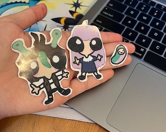 joel smallishbeans, lizzie ldshadowlady, and baby beans stickers - comes in a 3pack