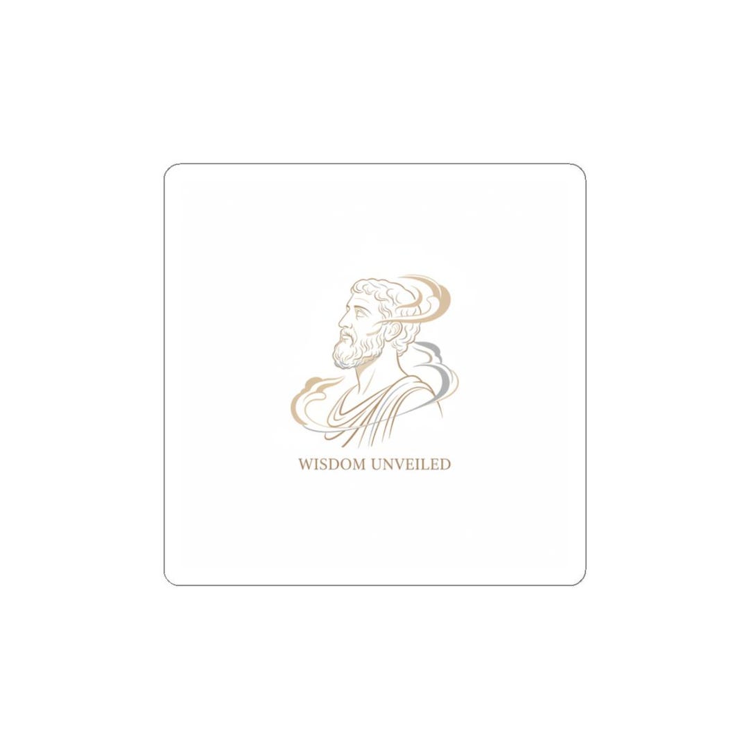 Wisdom Unveiled Mythic Design Sticker | Mythological Minimalism, Stoic ...