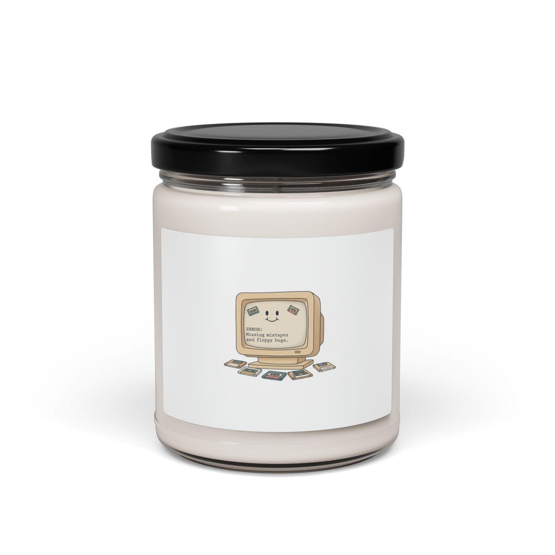 Pixel Retro Computer Candle | Soy Jar, Vintage Internet Cassette Tape ...