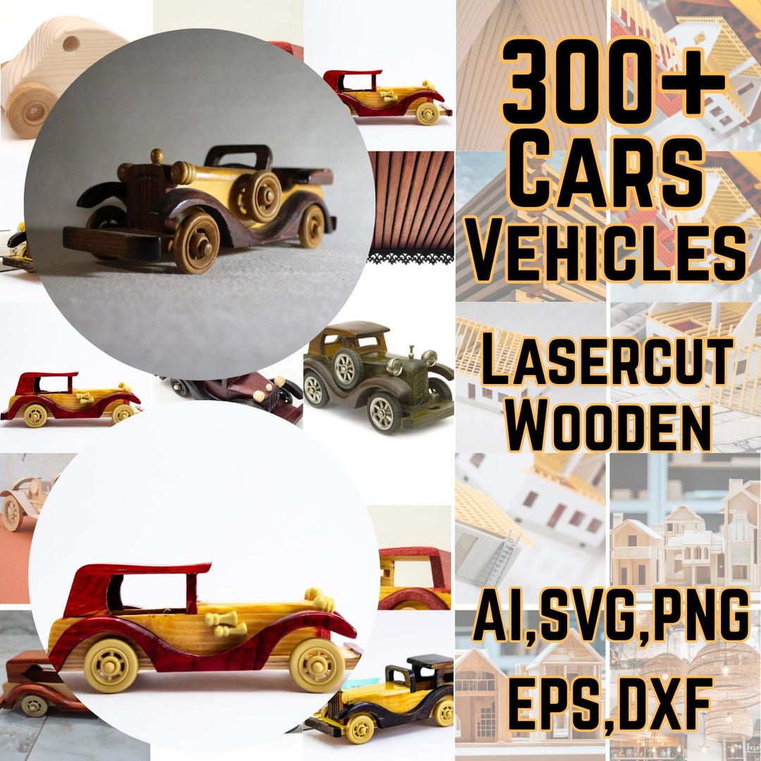 300+ Cars Laser Cut Bundle | SVG DXF Vehicle Files for CNC & Laser ...