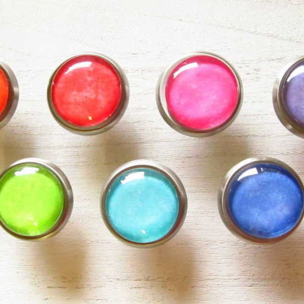 Colorful Cabinet Knob Drawer Knob Dresser Knob Nursery Knob Glass Knob  Unique Knob