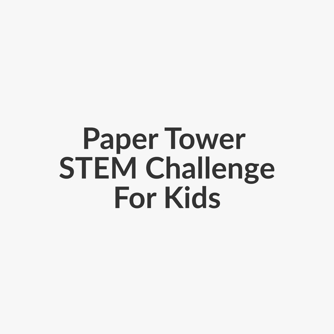 Paper Tower STEM Challenge – Engineering Activity for Kids - Etsy