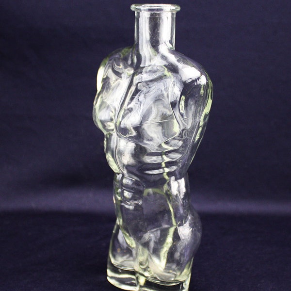 Vintage Nude Male Torso Bottle