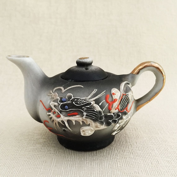 Miniature Japanese Dragon Teapot and Cup Etsy
