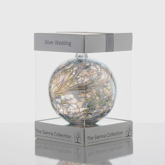 Silver Wedding Anniversary Gift Friendship Ball,25th Wedding, Gift/Present Husband/Wife. 25 Years Together. Love/Celebration/Marriage