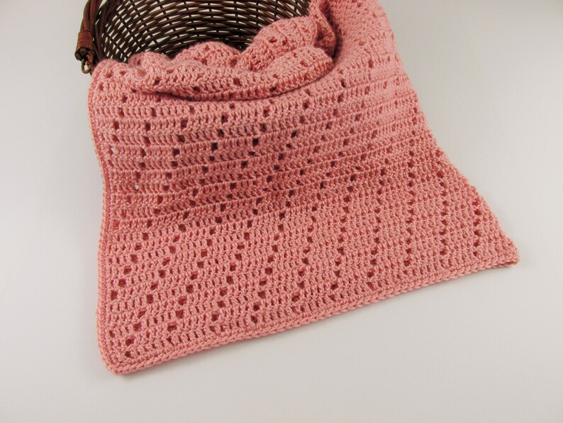 Crochet Baby Blanket 36x36 Infant Girl Blanket Gift Dark Peach Newborn Blanket Soft Baby Boy Blanket