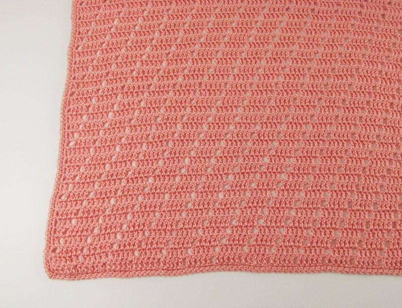 Crochet Baby Blanket 36x36 Infant Girl Blanket Gift Dark Peach Newborn Blanket Soft Baby Boy Blanket