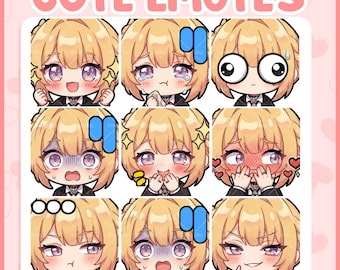 Emotes de Evelyn Zenless para Zone Zero, Emotes PNG de streamers acogedores, Emotes de anime para Twitch y Discord, Emotes de juegos adorables, 12 emoticonos PNG, Descarga digital