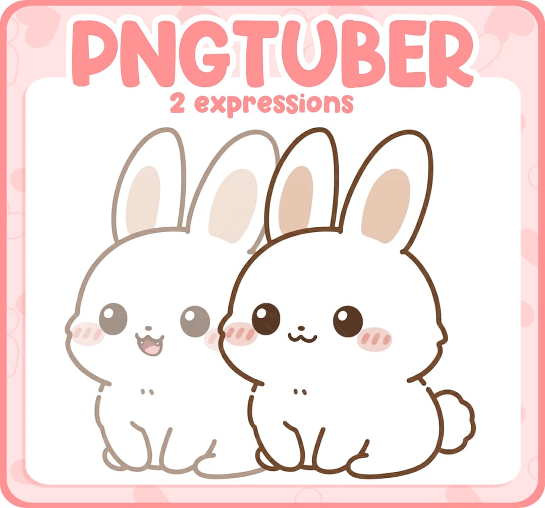Bunny Pngtuber Model – Chibi Rabbit Avatar for Twitch & Discord ...