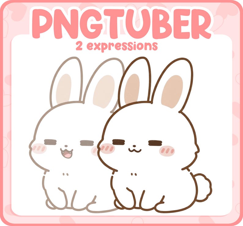 Bunny Pngtuber Model – Chibi Rabbit Avatar for Twitch & Discord ...