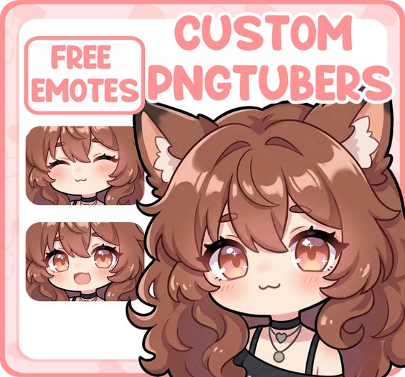 Custom PNGTuber Avatar Commission – Chibi VTuber Model for Twitch, Discord & Content Creators