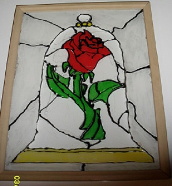 Beauty And The Beast Rose Faux Stained Glass Etsy Australia Beauty And The Beast Rose Faux Stained Glass Etsy Australia