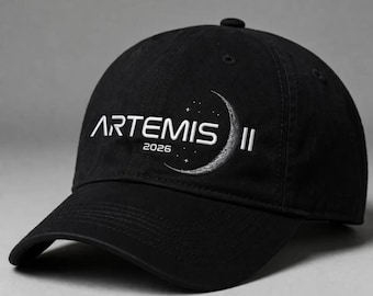 Embroidered Artemis II Moon Mission Cap, NASA Spaceflight Baseball Hat