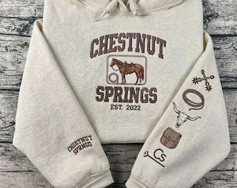 Embroidered Chestnut Springs Sweatshirt, Elsie Silver Cowboy Romance Book Hoodie, BookTok Merch