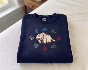 Embroidered Appa Sweatshirt, Flying Bison Shirt, Movie Embroidered Hoodie, Movie Aesthetic Gift for Fans