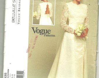 Stunning Evening Gown Cocktail Dress or Bridal Gown by Bellville Sassoon---Vogue 1535---Sizes 18-20-22 Bust 40 Thru 44
