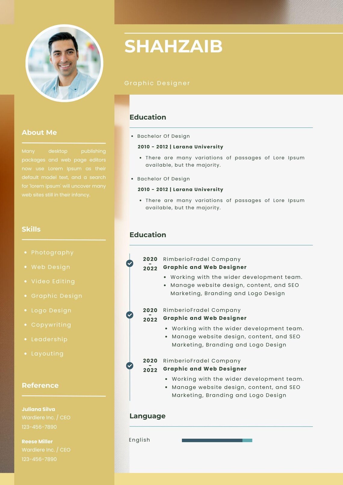 ATS Friendly Resume Template | Professional CV Template | Modern Resume ...