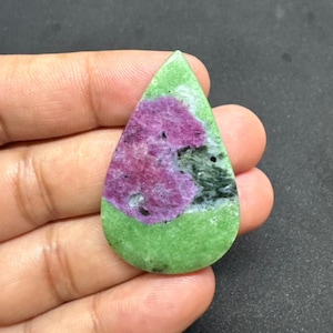 Piedra preciosa suelta de rubí y zoisita 100 % natural, cabujón para colgante