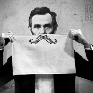 Mustache shaving towel Soft Terry Velour with Print, Mens Gift image 2