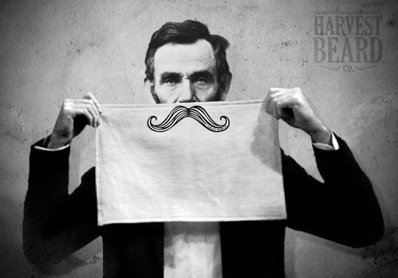 Mustache shaving towel Soft Terry Velour with Print, Mens Gift image 2