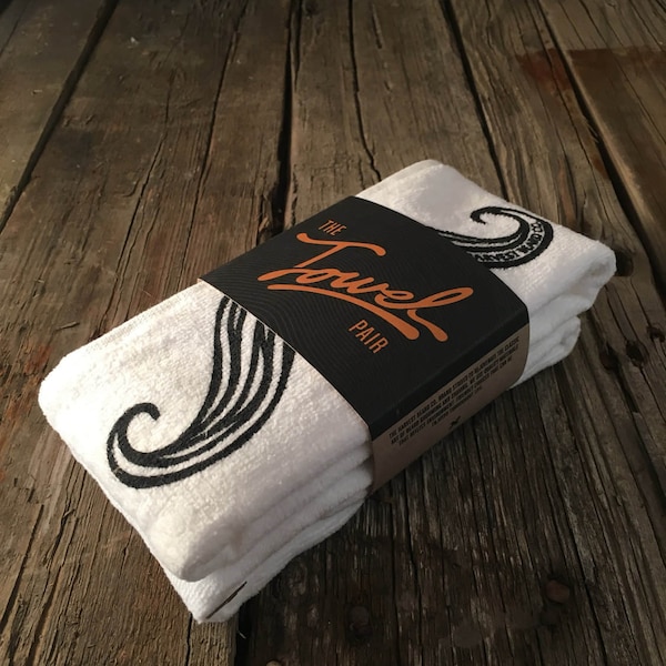 Mustache shaving towel - Soft Terry Velour with Print, Mens Gift