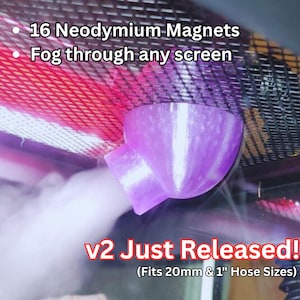 Adaptador nebulizador para terrario V2 / Nebulizador – Montaje magnético, compatible con mangueras de 20 mm y 1" (para tortugas, geckos, reptiles y serpientes).