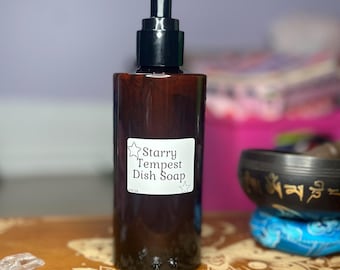 Jabón líquido para platos Starry Tempest - Antibacteriano, antimicrobiano y desinfectante a base de hierbas