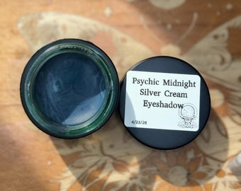 Psychic Midnight Silver Cream Eyeshadow | Titanium Dioxide Free | Mica Free | Herbal Eyeshadow | Mineral Makeup