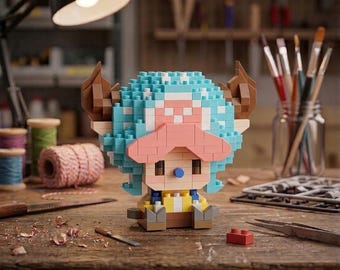 Juguete de bloques de construcción Chopper, modelo de pixel art, figura de mini ladrillos para armar, decoración para fans del anime