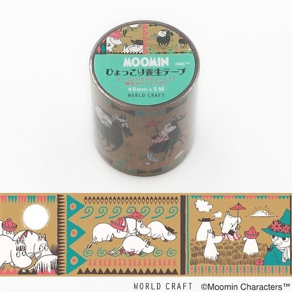 Moomin Clear Masking Tape, Cute Outdoor & Gift Wrap (45mm x 5m)