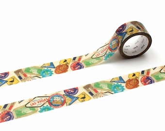 Japanese mt Washi Tape: Travel Sticker Collage - Removable, Decorative