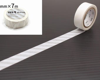 Weißes Streifen mt Washi Tape: 15 mm x 7 m Rolle für Bastelarbeiten
