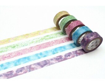 mt Washi Tape Set: Watercolor Tear Pattern Collection (5 Rolls)