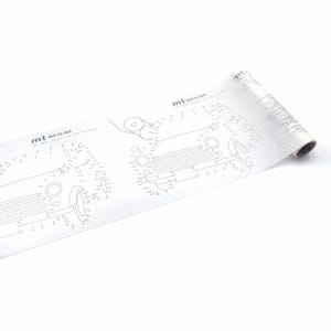 May include: A roll of white dot-to-dot paper featuring a vintage car design. The paper has the text "mt dot to dot" printed on it. The dot-to-dot design is in black and white, with numbers and lines to connect.