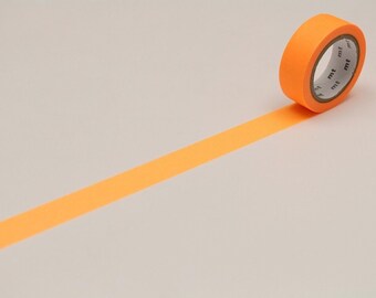 Shocking Orange Washi Tape - Easy Tear, Clean Peel, 7m Roll