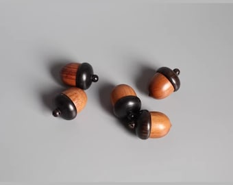 Colgante de bellota de madera de ébano (pequeño tesoro, tapa de rosca)