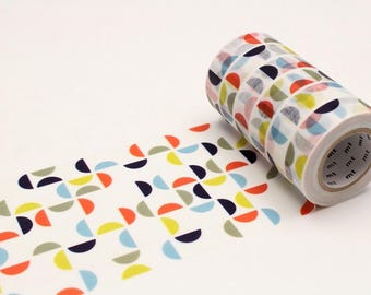 mt casa Washi Tape: Colorful Retro Design (90mm x 10m Roll)