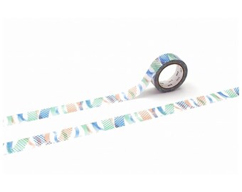 MT Washi Tape, Retro Colorful Design (15mm x 7m Roll)