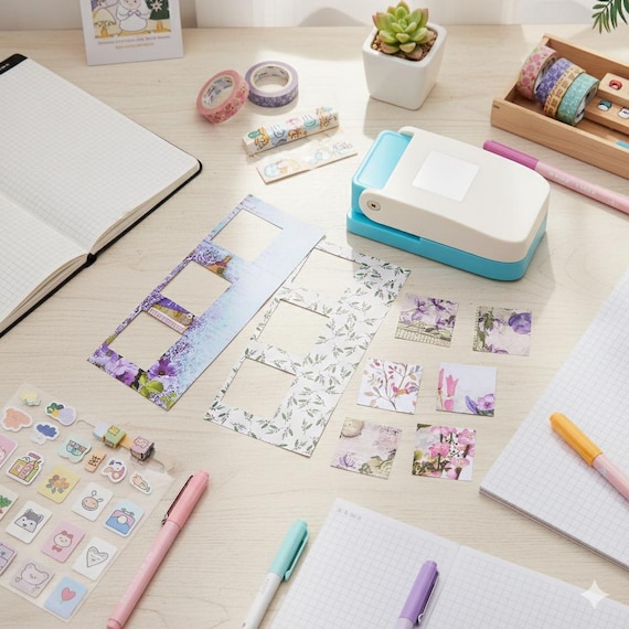 Square Paper Punch: Cardstock Craft Cutter (4 Size Choices)