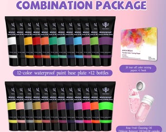 Waterproof Face Paint Kit for Kids & Adults, Professional Face Painting Set with Brushes  Stencils, Party Festival Halloween Makeup