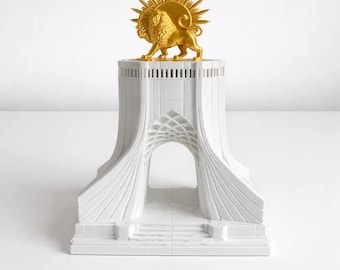 Persian Shahyad Tower Book Nook, Lion and Sun, Iranian Decor