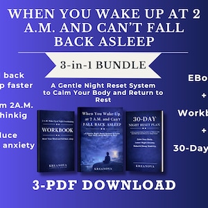 2AM Wake Up Sleep Zurücksetzen-Bundle mit druckbarer Arbeitsmappe und 30-Tage-Plan PDF