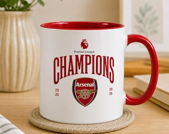 Arsenal Champions 25/26 Mug, Arsenal Gift, arsenal cup, Arsenal fan, Arsenal,